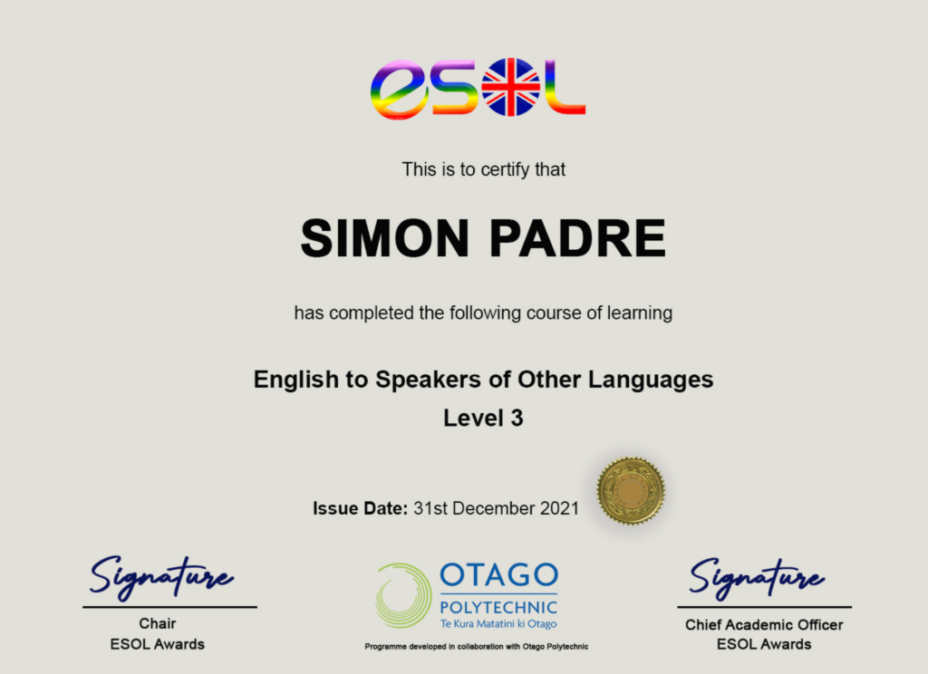 ESOL Certificate